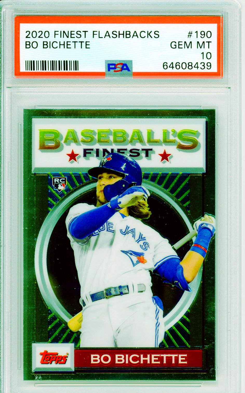 2020 Topps Finest Flashbacks Bo Bichette Graded Baseball Card PSA 10