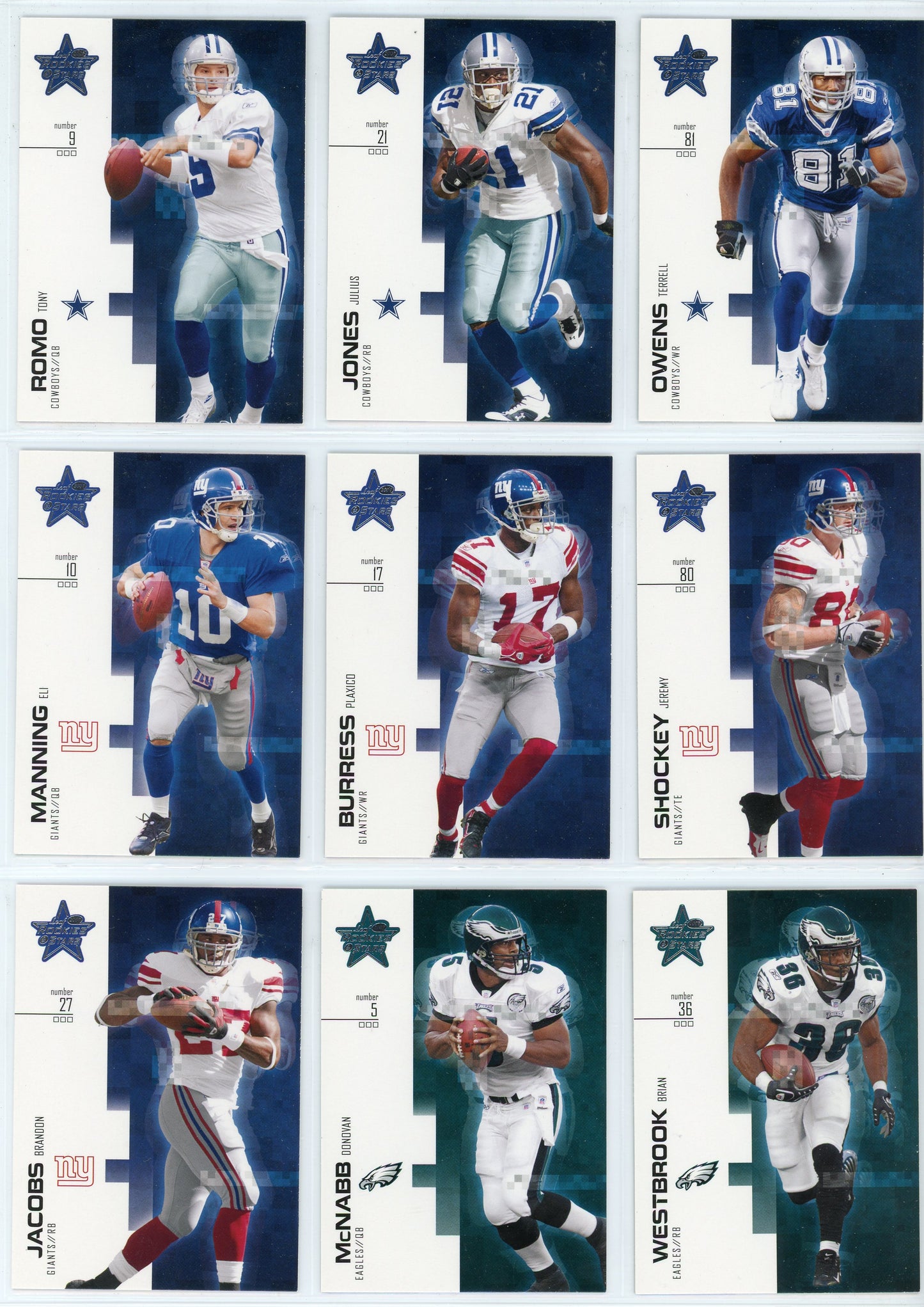 2007 Leaf Rookies & Stars Football Card Base Set (100 Cards)