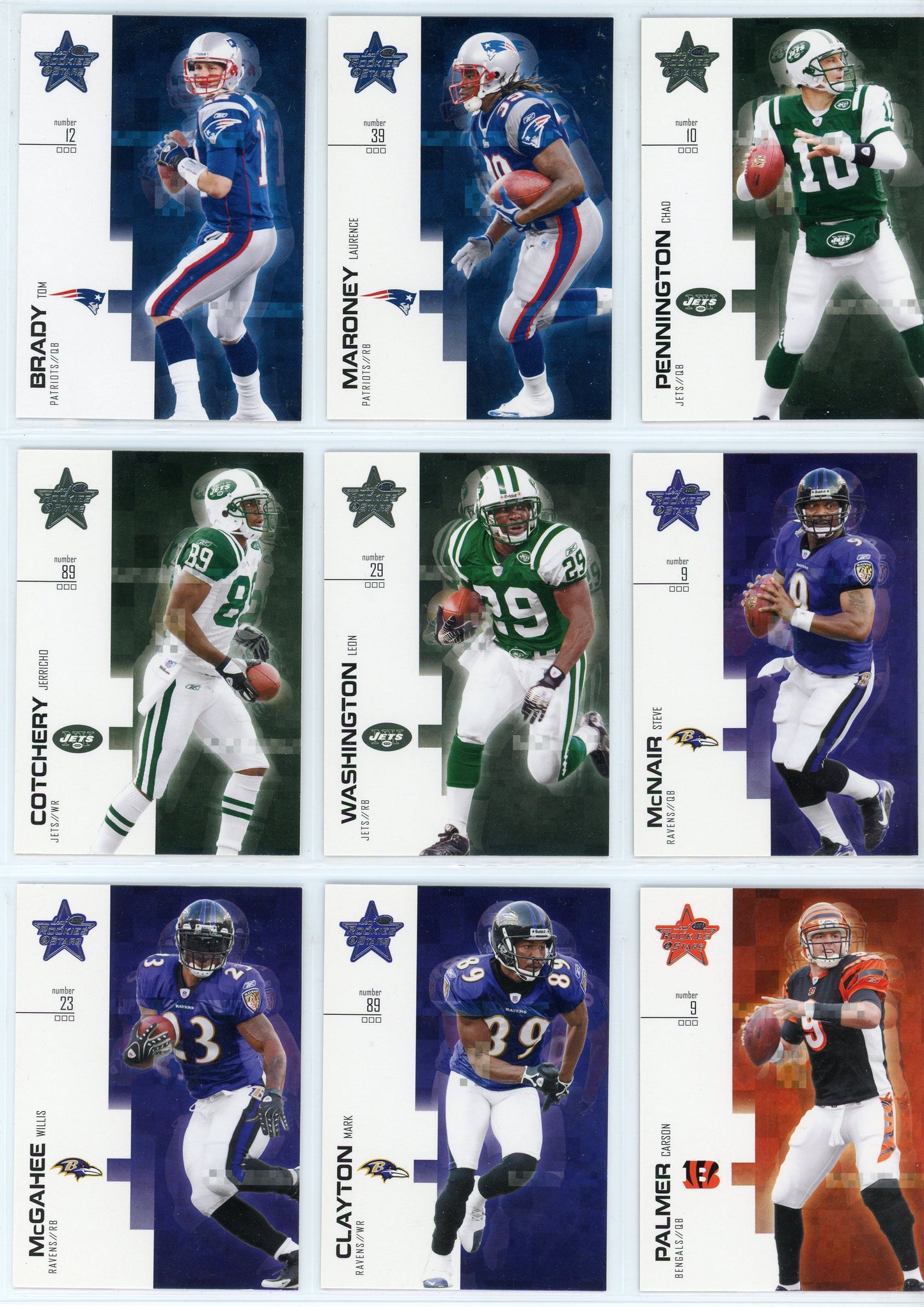 2007 Leaf Rookies & Stars Football Card Base Set (100 Cards)