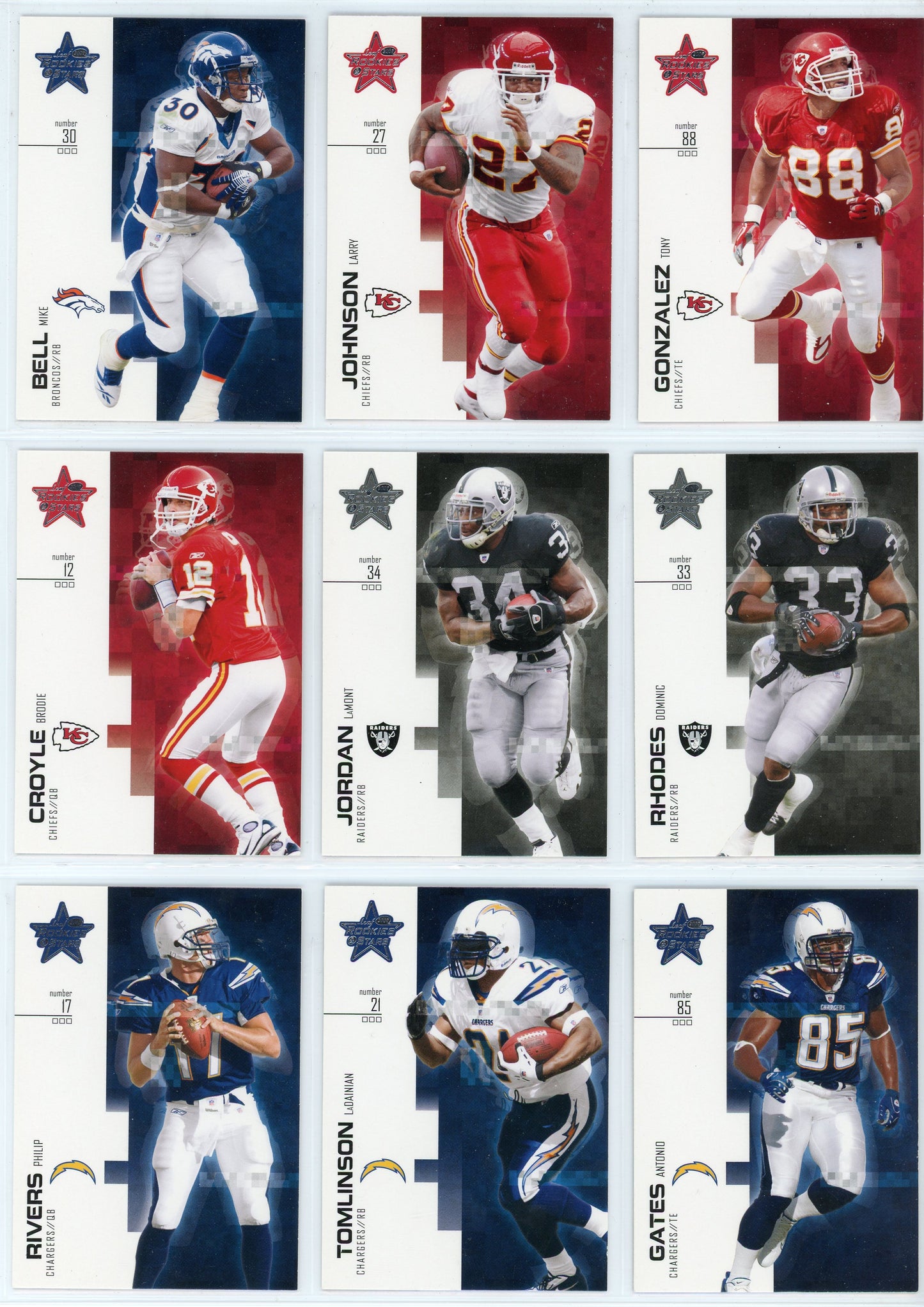 2007 Leaf Rookies & Stars Football Card Base Set (100 Cards)