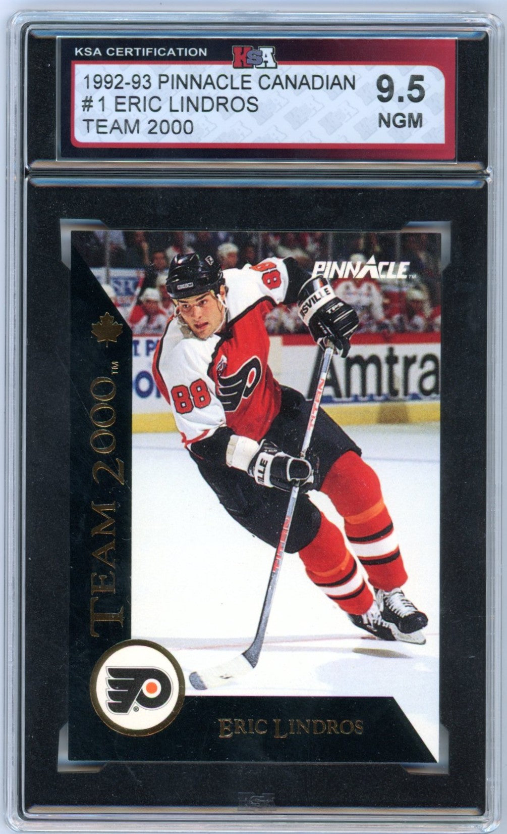 1992/93 Pinnacle Canadian Eric Lindros Team 2000 Graded Hockey Card KSA 9.5