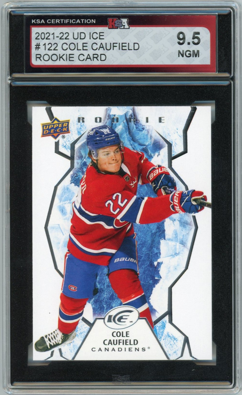 2021/22 Upper Deck Ice Cole Caufield Graded Rookie Card KSA 9.5