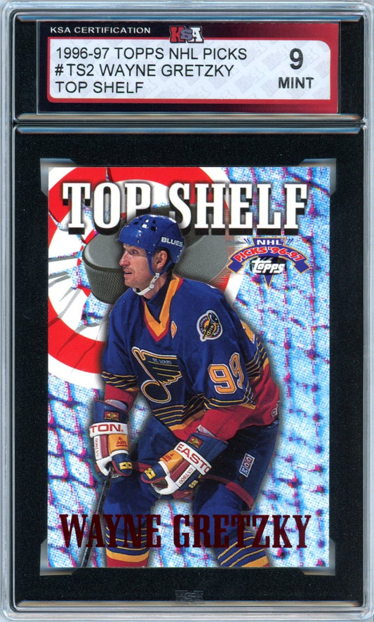 1996/97 Topps NHL Picks Wayne Gretzky Top Shelf #TS2 Graded Hockey Card KSA 9