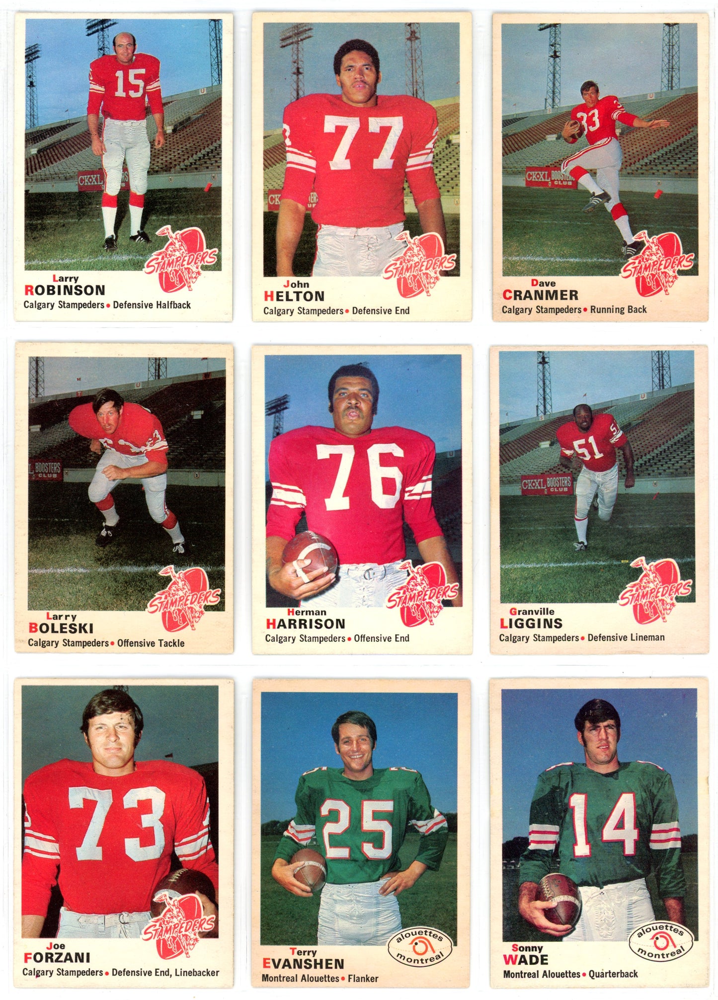 1970 OPC O-Pee-Chee CFL Football Complete Set (115 Cards) EX+ Marked Checklist