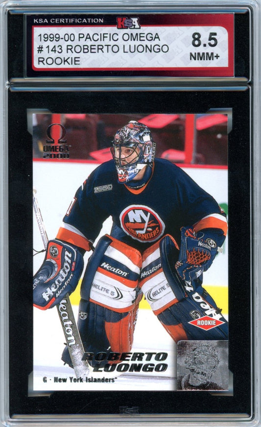 1999/2000 Pacific Omega Roberto Luongo #143 Graded Hockey Rookie Card KSA 8.5