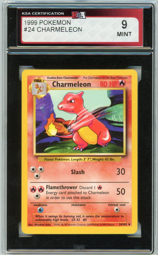 1999 Pokemon Charmeleon Graded Card #24 KSA 9