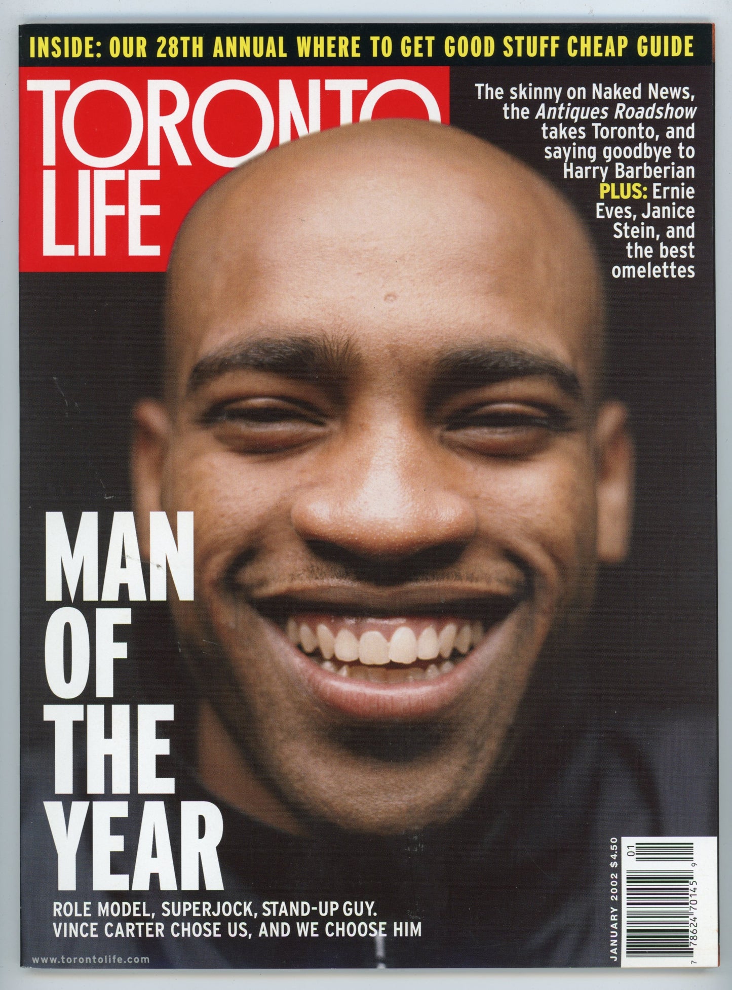 Toronto Life Vintage Magazine (January 2002) Vince Carter Man of the Year