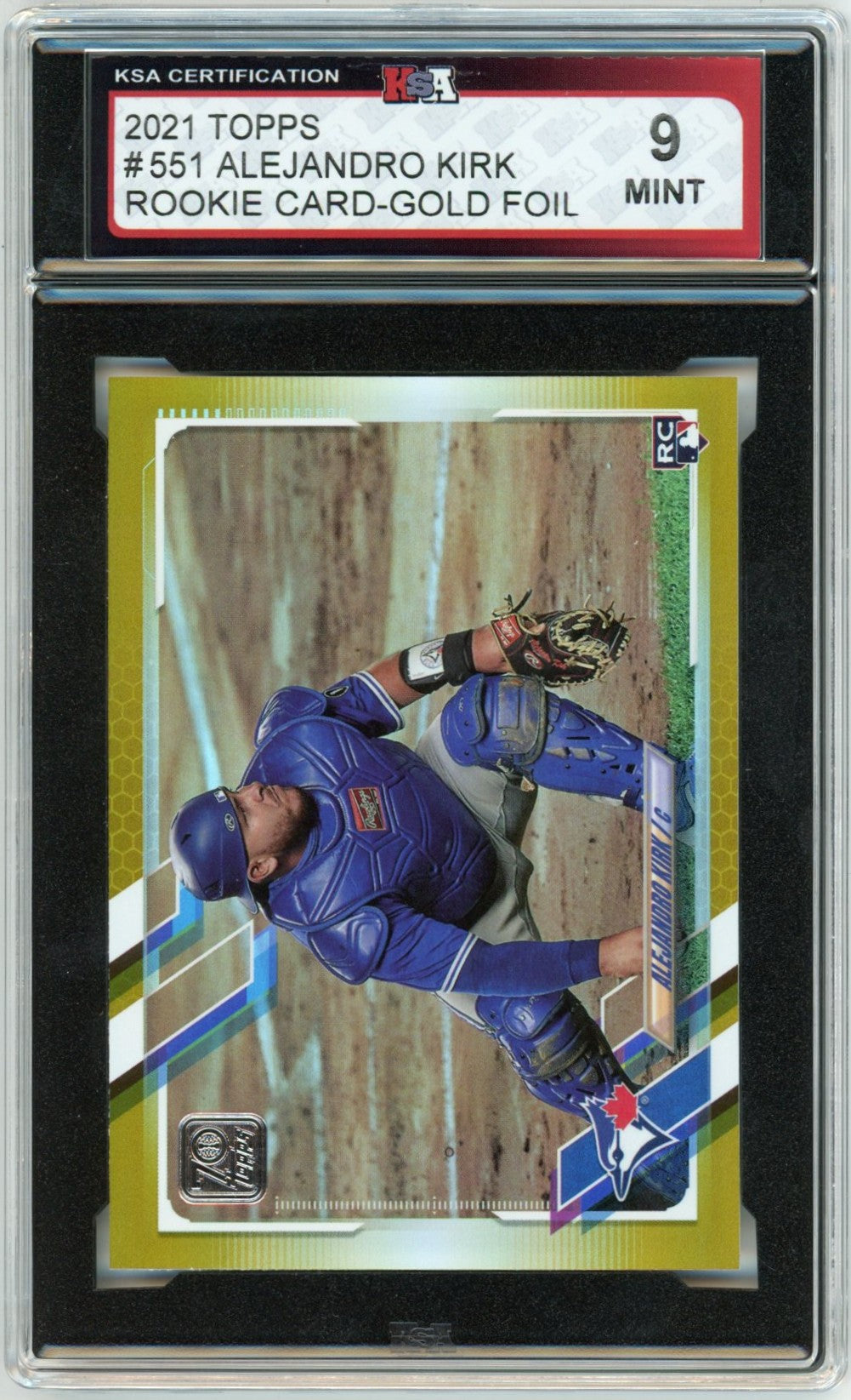 2021 Topps Alejandro Kirk Gold Foil Graded Rookie Card #551 KSA 9