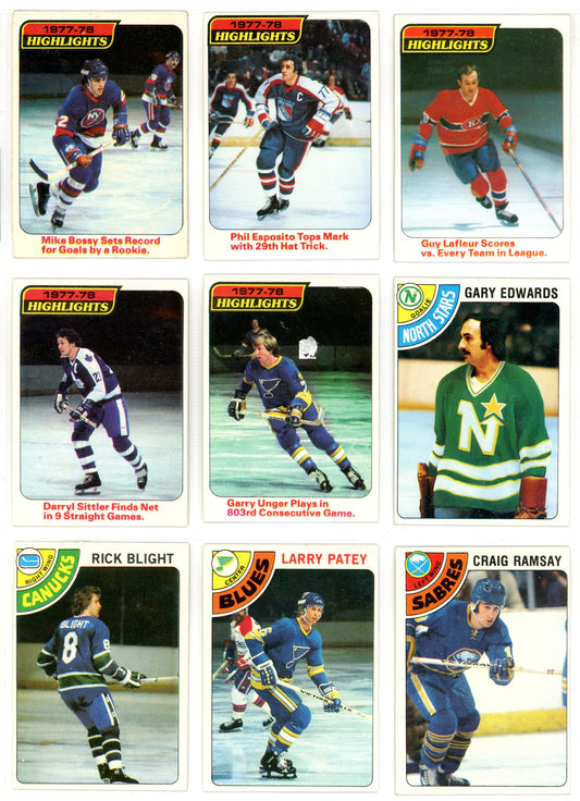 1978/79 Topps NHL Hockey Set (262/264 Cards) Missing #263-264