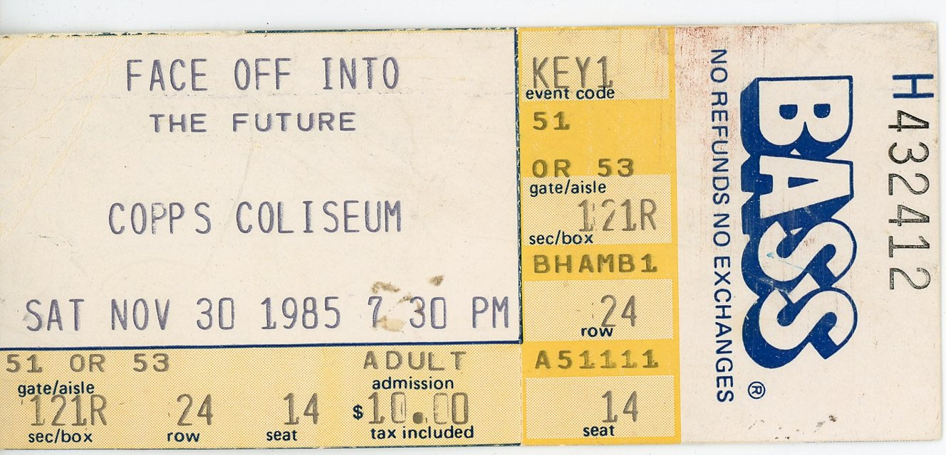 Face Off Into the Future Concert Ticket Copps Coliseum (Hamilton, 1985)