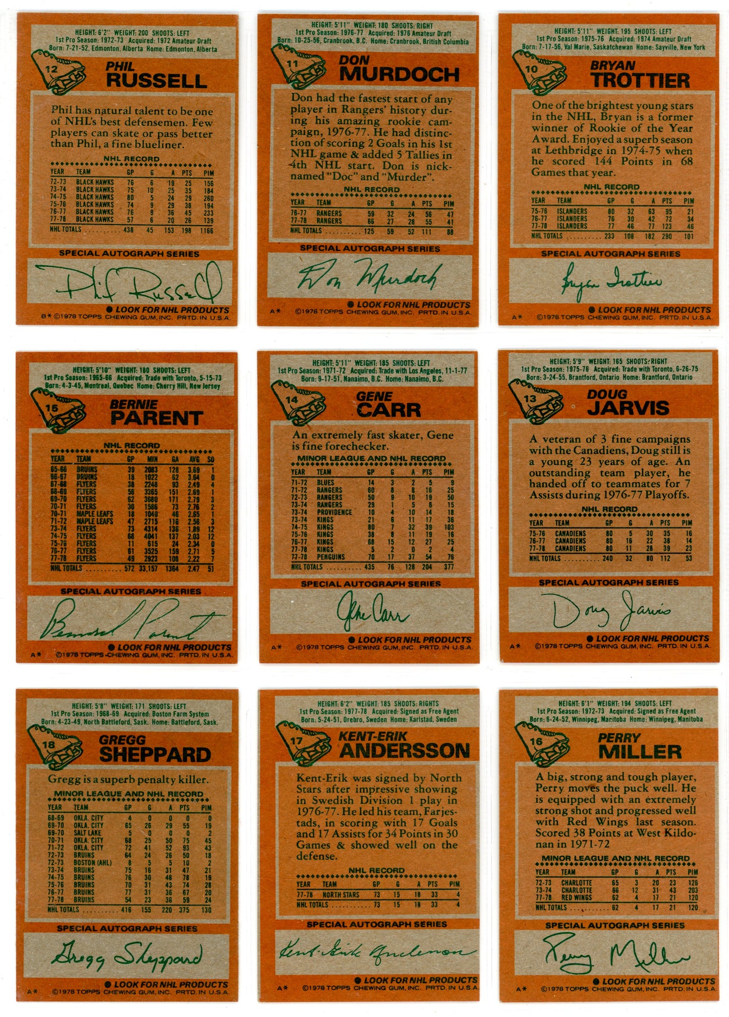 1978/79 Topps NHL Hockey Set (262/264 Cards) Missing #263-264
