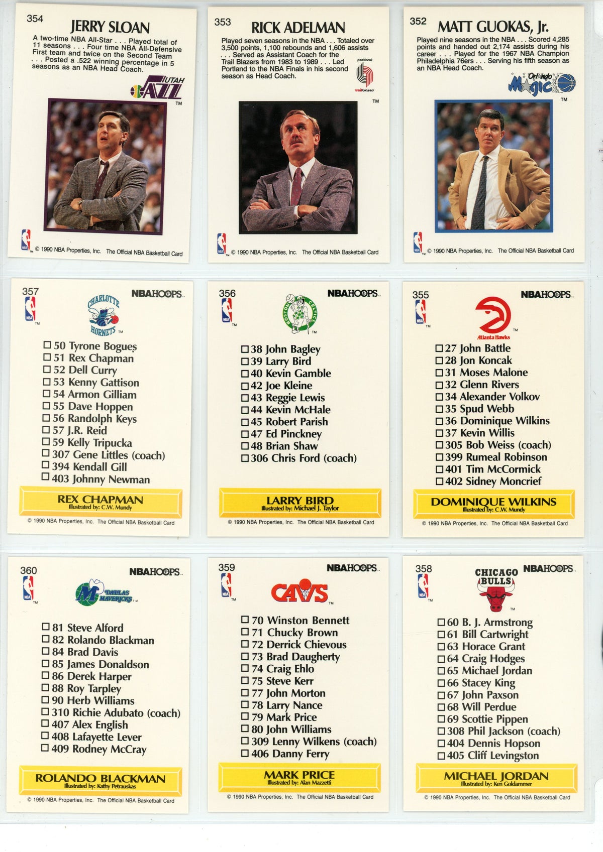 1990/91 Hoops NBA Basketball Complete Set (Series 1 & 2 - 440 Cards) - NMT/MT Menendez Brothers, Jordan