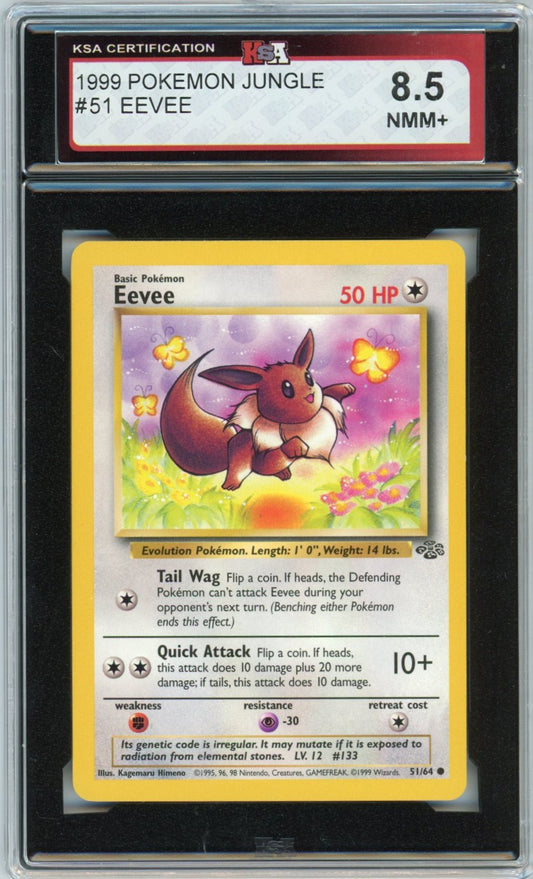 1999 Pokemon Jungle Eevee Graded Card #51 KSA 8.5