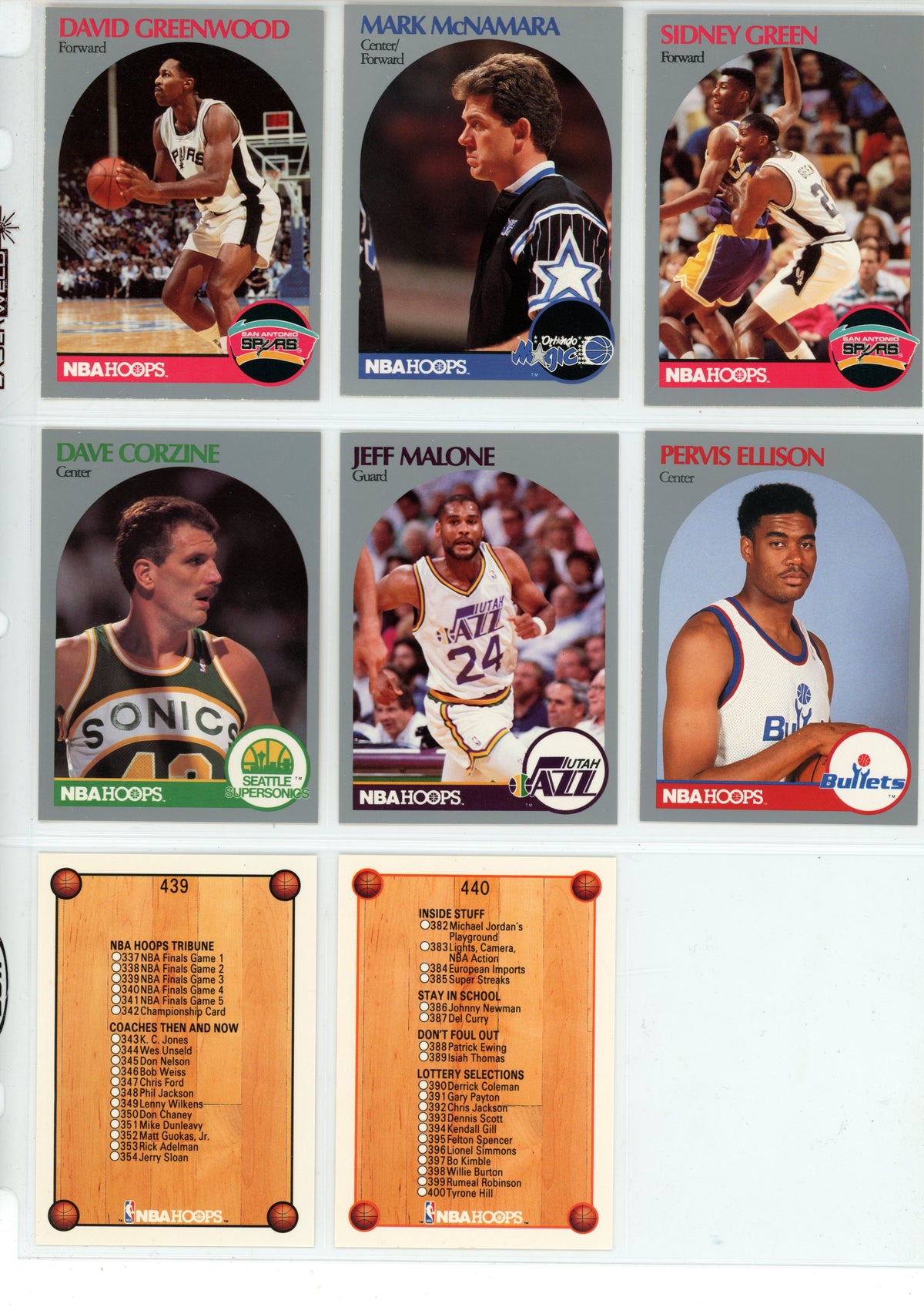 1990/91 Hoops NBA Basketball Complete Set (Series 1 & 2 - 440 Cards) - NMT/MT Menendez Brothers, Jordan