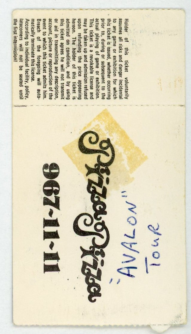 Roxy Music Vintage Concert Ticket Maple Leaf Gardens (Toronto, 1983)