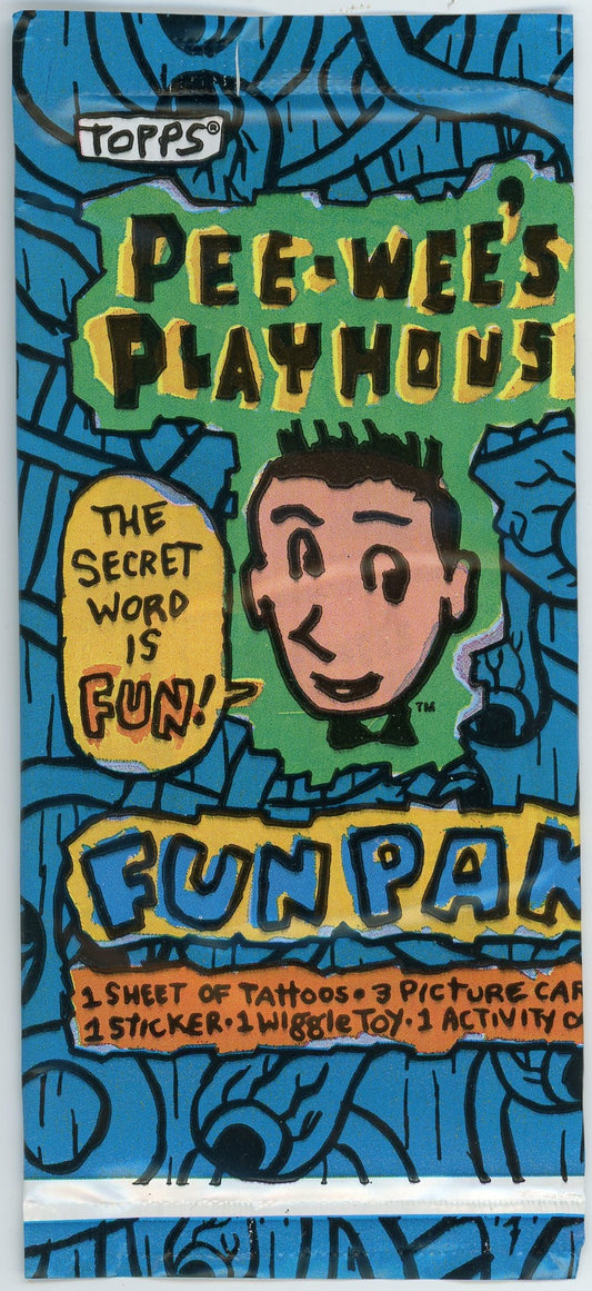 1988 Topps Pee-Wee's Playhouse Fun Pak Trading Card Pack (3 Cards)