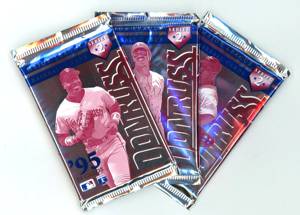 1995 Donruss MLB Baseball Series 2 Card Unopened Wax Pack Lot (Lot of 3)