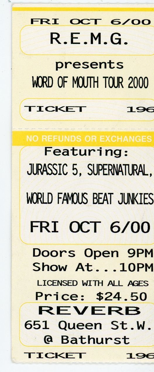 R.E.M.G. Vintage Concert Ticket Reverb (Toronto, 2000)
