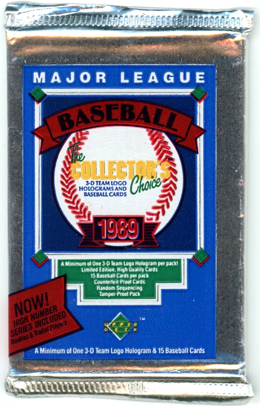 1989 Upper Deck MLB Baseball High Series Card Unopened Wax Pack Lot (Lot of 8) Possible Ken Griffey Jr Rookie