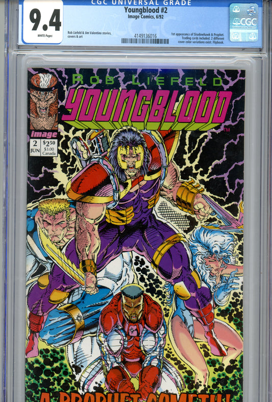 1992 Youngblood #2 Graded Comic Book Shadowhawk / Prophet 1st Appearance CGC 9.4