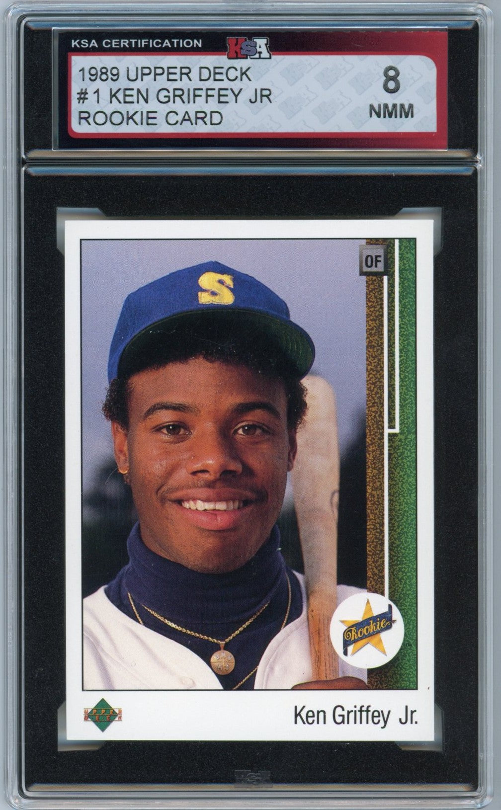 1989 Upper Deck Ken Griffey Jr. Graded Rookie Card #1 KSA 8