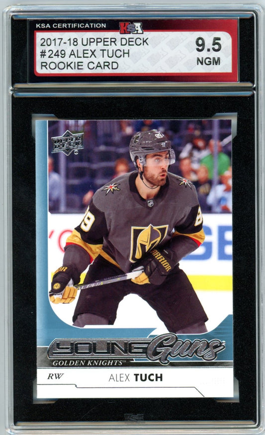2017/18 Upper Deck Alex Tuch #249 Graded Young Guns Rookie Card KSA 9.5