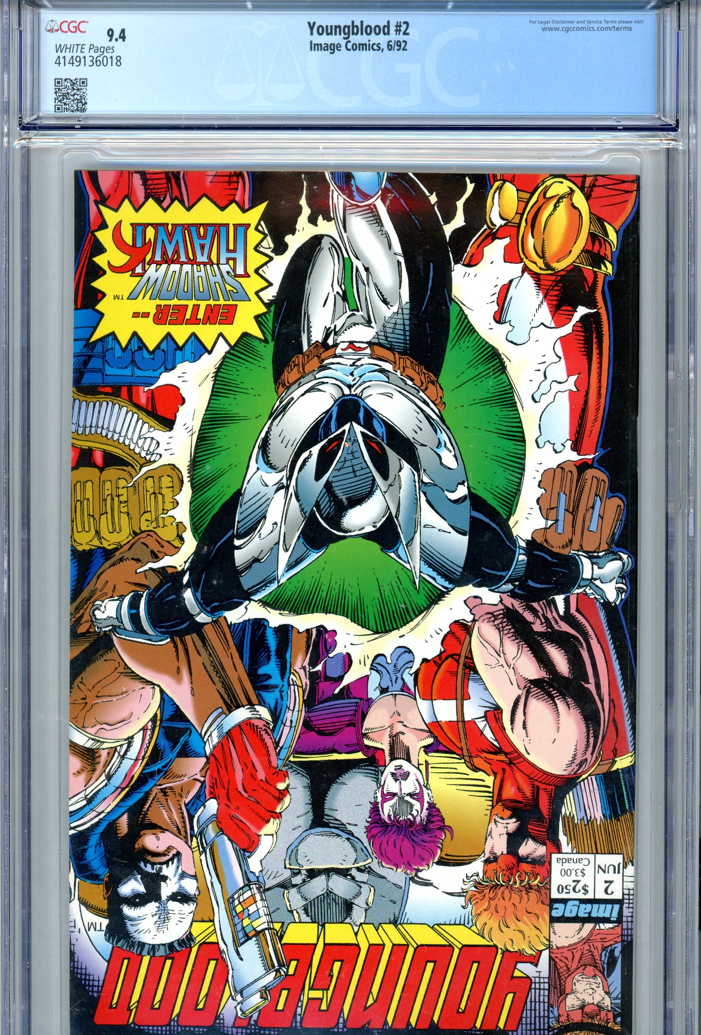 1992 Youngblood #2 Graded Comic Book Prophet 1st Appearance, Blue/Green Color Variation CGC 9.4