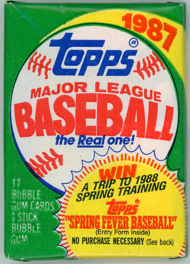 1987 Topps Baseball Wax Pack (15 Cards) Possible Bo Jackson Rookie
