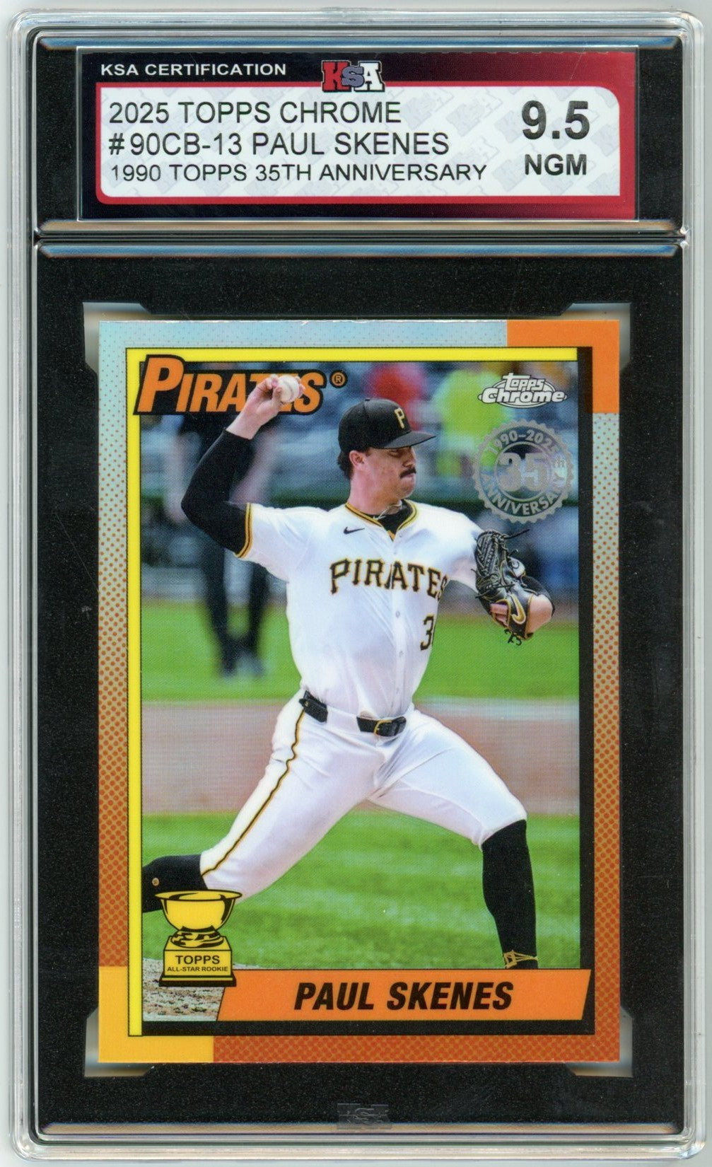 2025 Topps Chrome Paul Skenes Topps 35th Anniversary "Rookie Cup" Baseball Card KSA 9.5