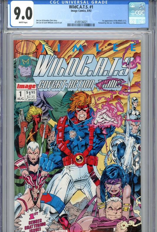 1992 WildC.A.T.S. #1 Graded Comic Book Jim Lee / Scott Williams Cover CGC 9.0