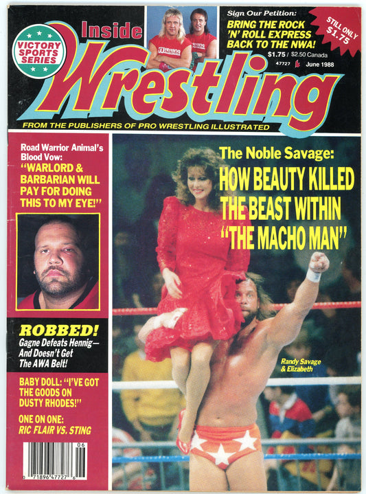 Inside Wrestling Vintage Magazine (June, 1988) Randy Savage, Elizabeth