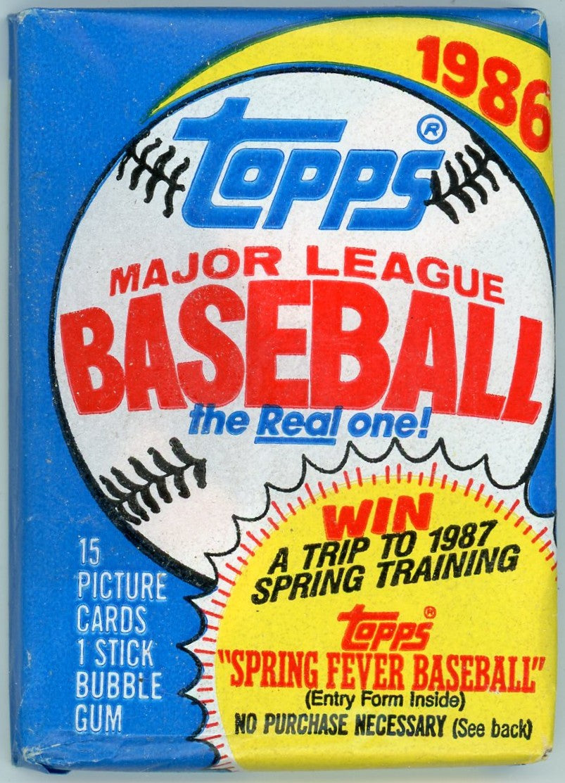 1986 Topps MLB Baseball Wax Pack (15 Cards)