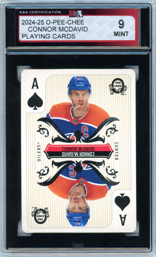 2024/25 OPC O-Pee-Chee Connor McDavid Playing Cards Graded Hockey Card KSA 9