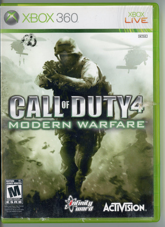 2007 Call of Duty 4: Modern Warfare Xbox360 Video Game Disc In Box