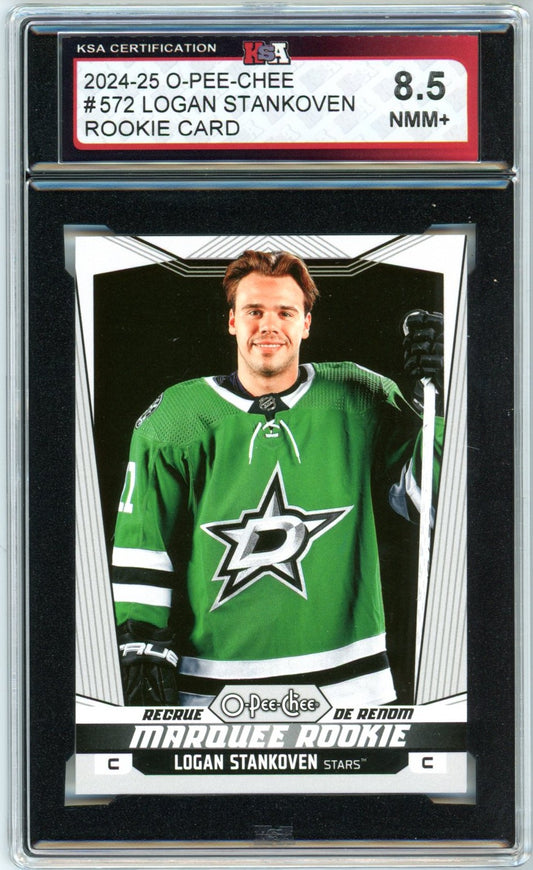 2024/25 OPC O-Pee-Chee Logan Stankoven #572 Graded Hockey Card KSA 8.5