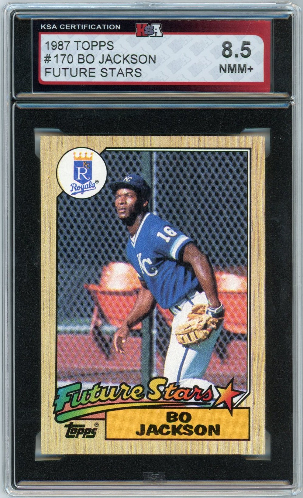 1987 Topps Bo Jackson Future Stars Graded Baseball Card #170 KSA 8.5