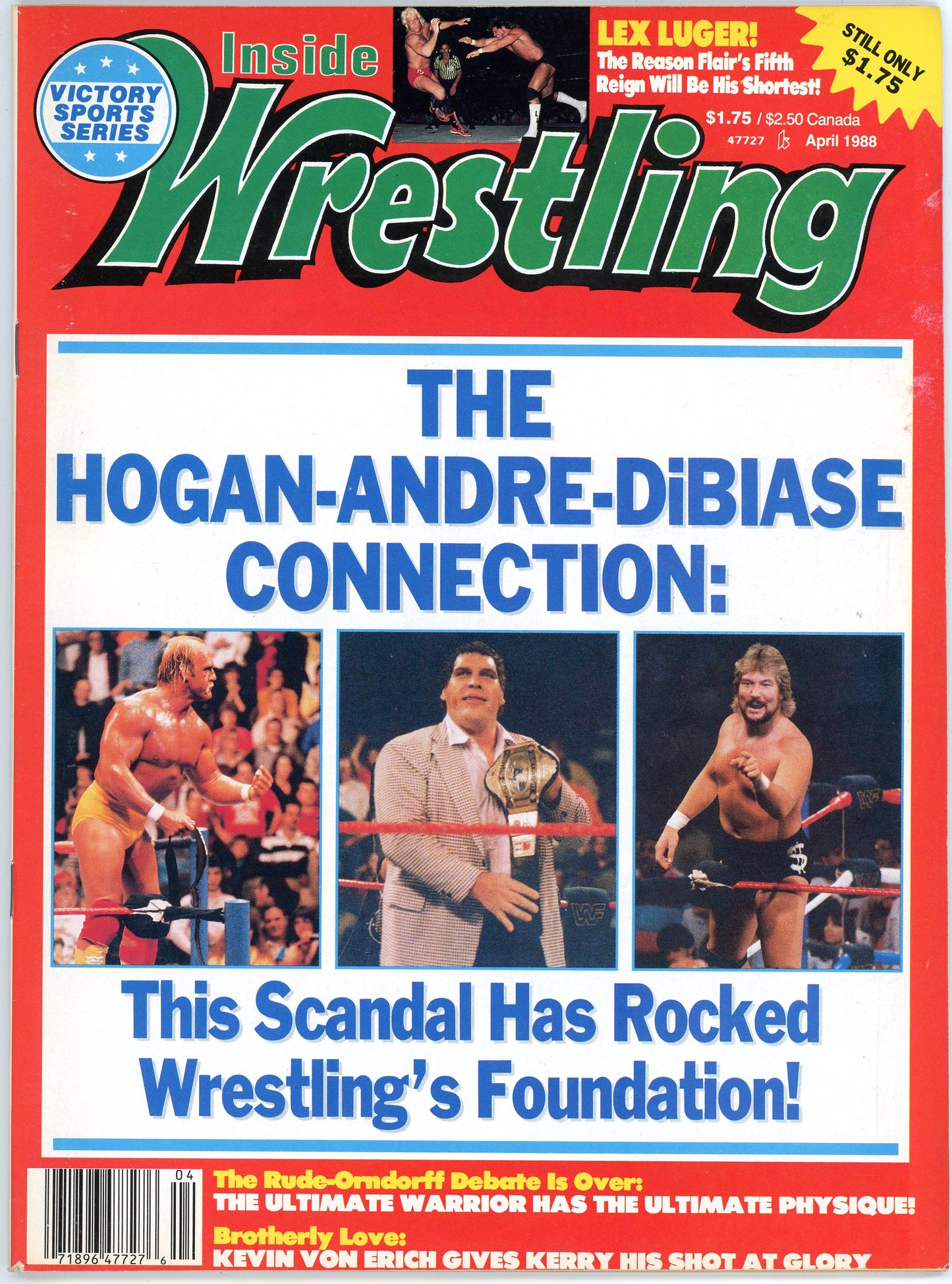Inside Wrestling Vintage Magazine (April, 1988) Hulk Hogan, Andre the Giant, Ted DiBiase