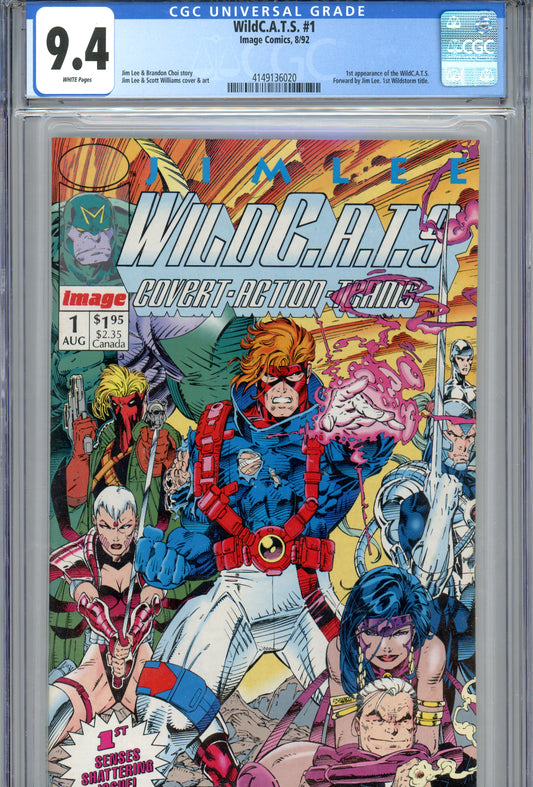 1992 WildC.A.T.S. #1 Graded Comic Book WildCATS 1st Appearance CGC 9.4