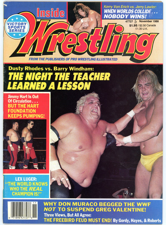 Inside Wrestling Vintage Magazine (November, 1988) Dusty Rhodes vs. Barry Windham