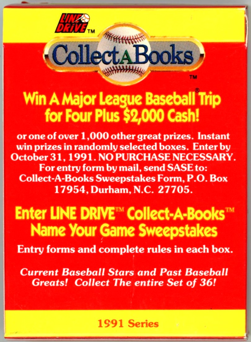 1991 Line Drive MLB Baseball Collect-A-Books Box (8 Pages)