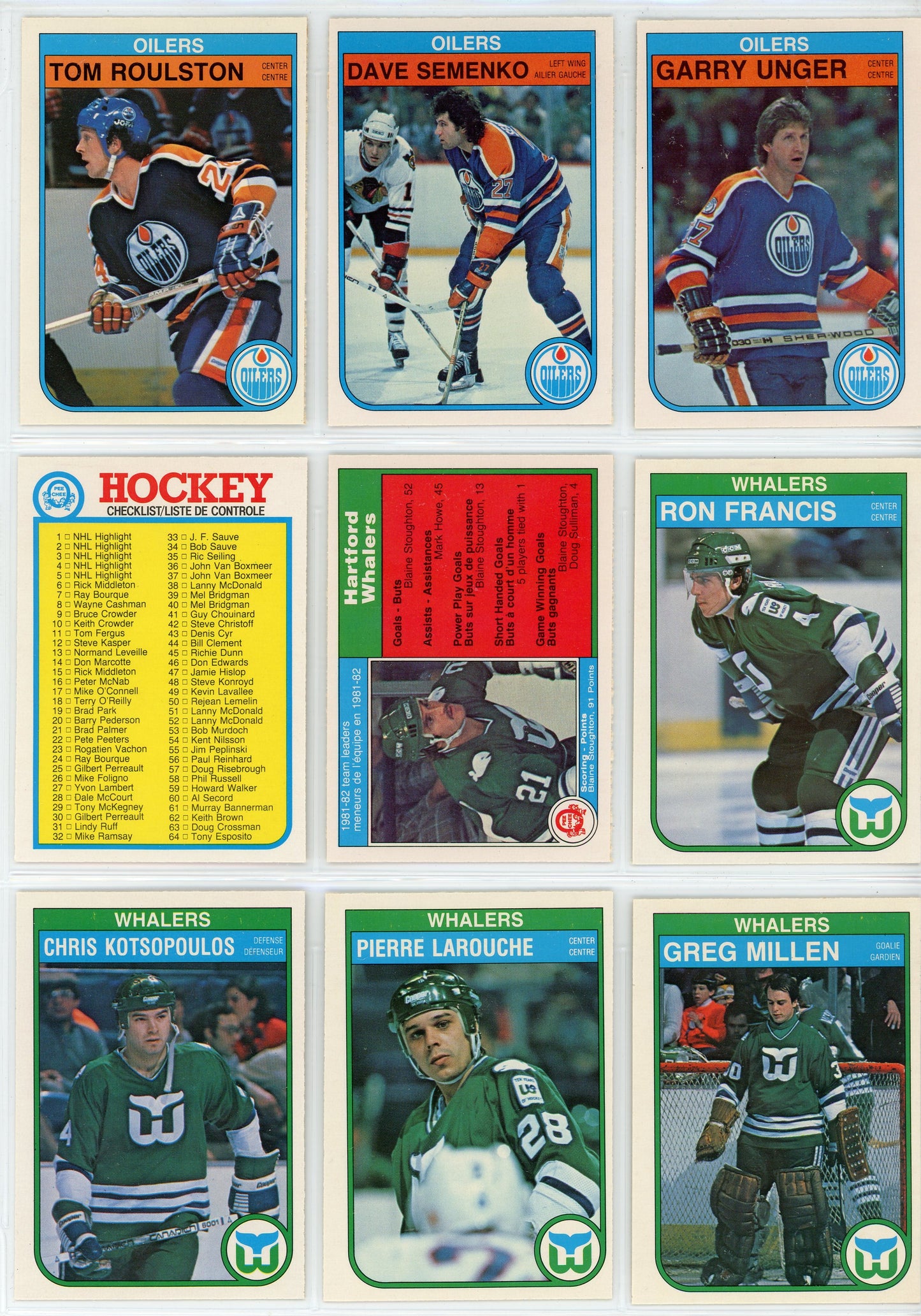 1982/83 OPC O-Pee-Chee Hockey Card Complete Set (396 Cards) Ex Condition