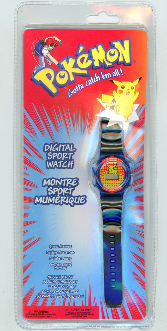 1999 Pokemon Pikachu Vintage Digital Sports Watch Black/Blue (Sealed)