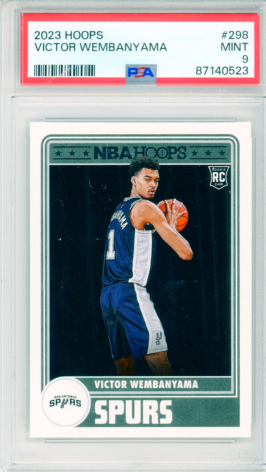 2023 Panini Hoops Victor Wembanyama #298 Graded Rookie Card PSA 9