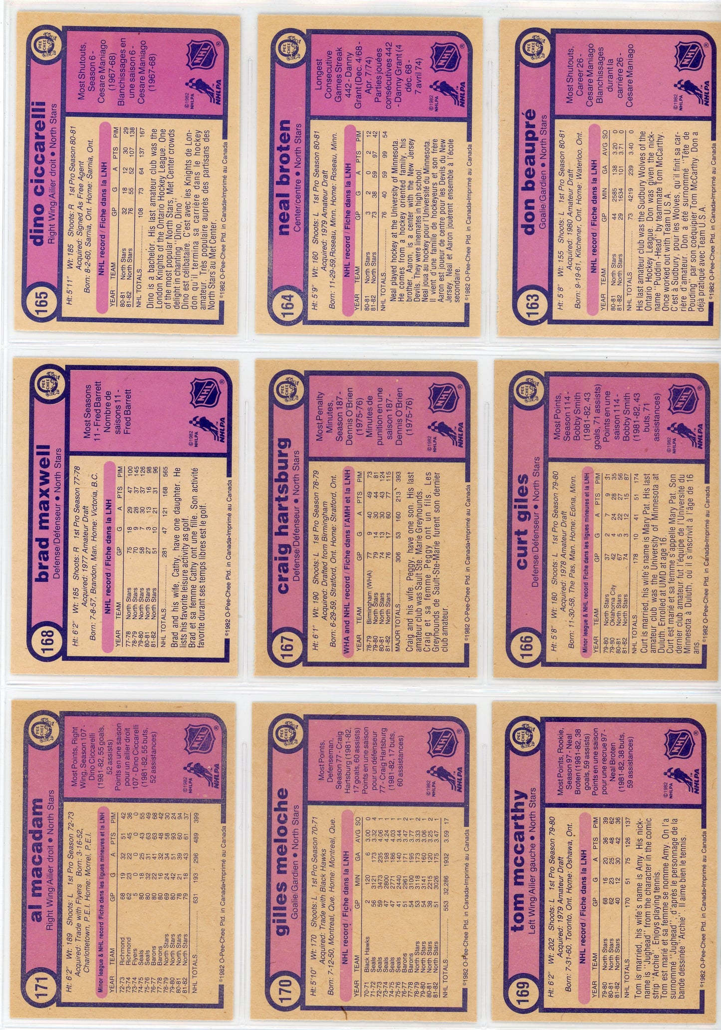 1982/83 OPC O-Pee-Chee Hockey Card Complete Set (396 Cards) Ex Condition