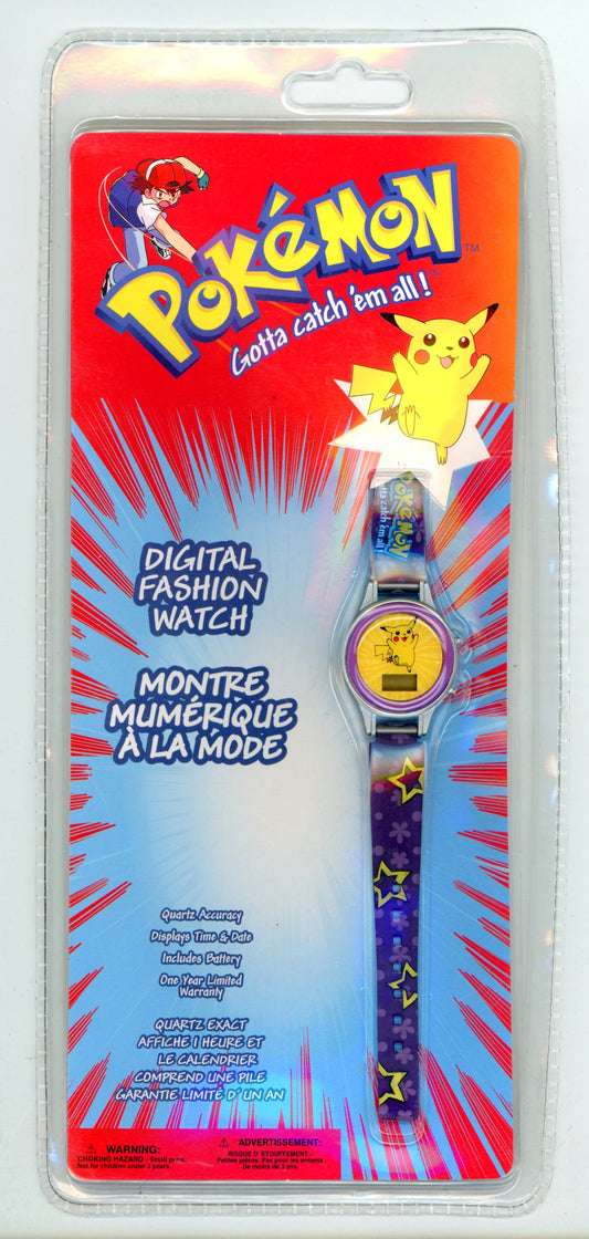 1999 Pokemon Pikachu Vintage Digital Sports Watch Purple/Yellow (Sealed)