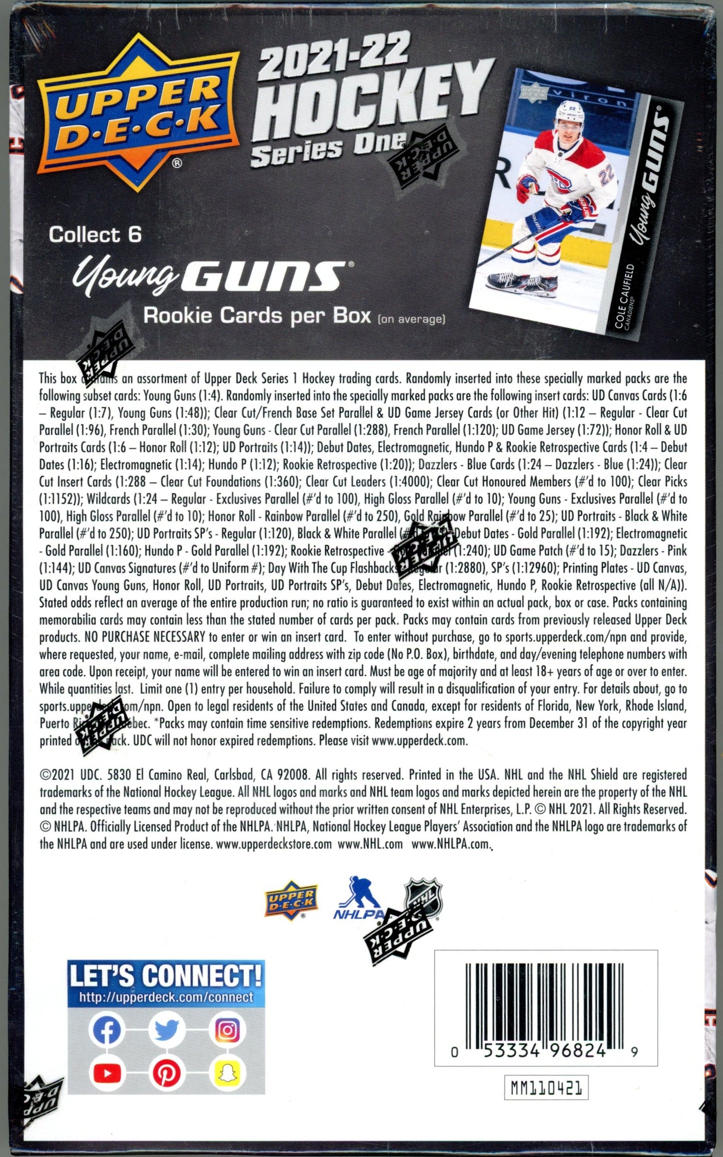 2021/22 Upper Deck NHL Hockey Series One Hobby Box (24 Packs) Sealed