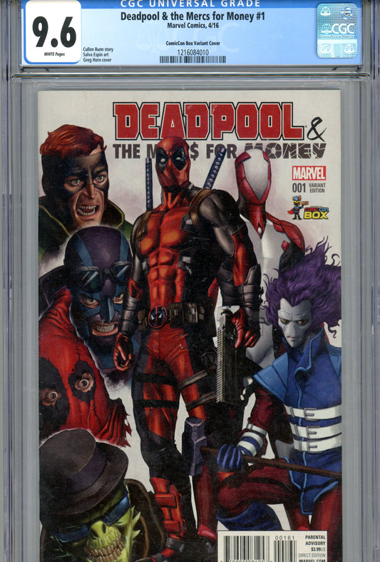 2016 Deadpool & the Mercs for Money #1 Graded Comic Book ComicCon Box Variant Cover CGC 9.6