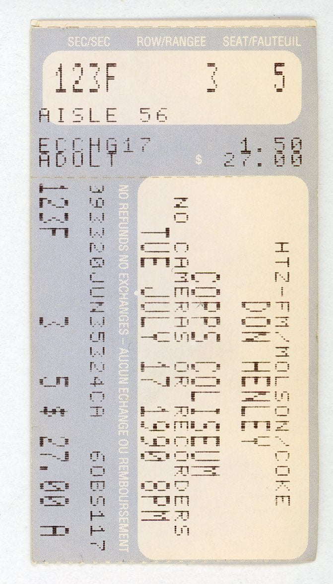 Don Henley Vintage Concert Ticket Copps Coliseum (Hamilton, 1990)