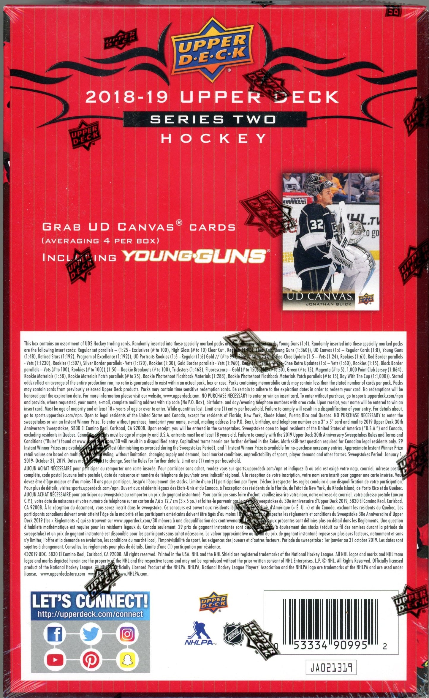 2018/19 Upper Deck NHL Hockey Series Two Hobby Box (24 Packs) Sealed