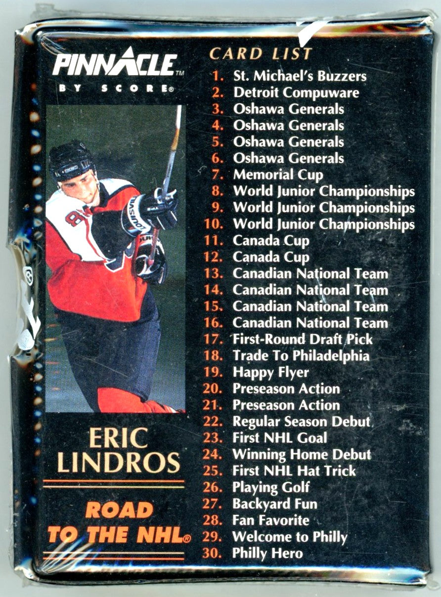 1992 Score Pinnacle Eric Lindros Road to the NHL Complete Set (30 Cards) Sealed